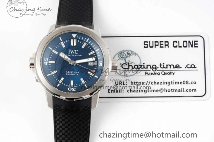MIROTIME 0805 Aquatimer SS IW3290 RSF 1:1 Best Edition Blue Dial on Black Rubber Strap A Fashionable 7074
